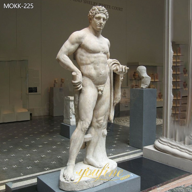 young hercules marble statue