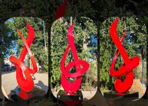 Popular Modern Mirror Polished Stainless Steel Sculpture Outdoor Garden ...