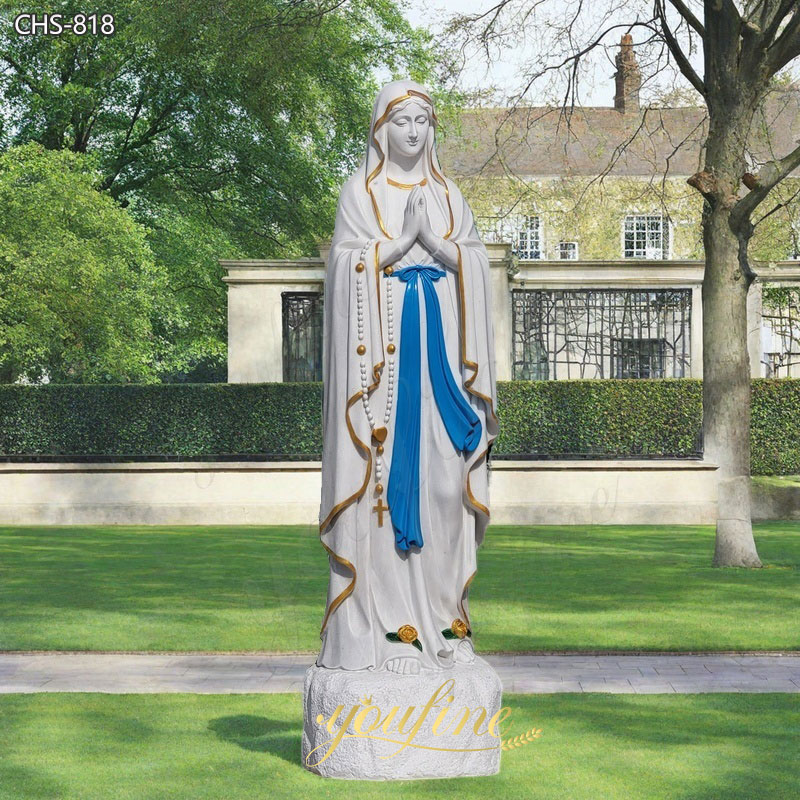 6 feet Painted Marble Our Lady of Lourdes Statue for Sale for Garden CHS-818