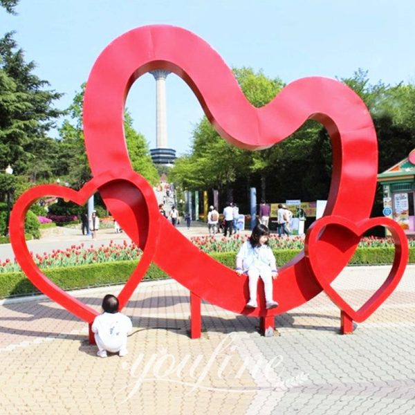 Valentine’s Day Red Metal Love Heart Sculpture Art YouFine Sculpture