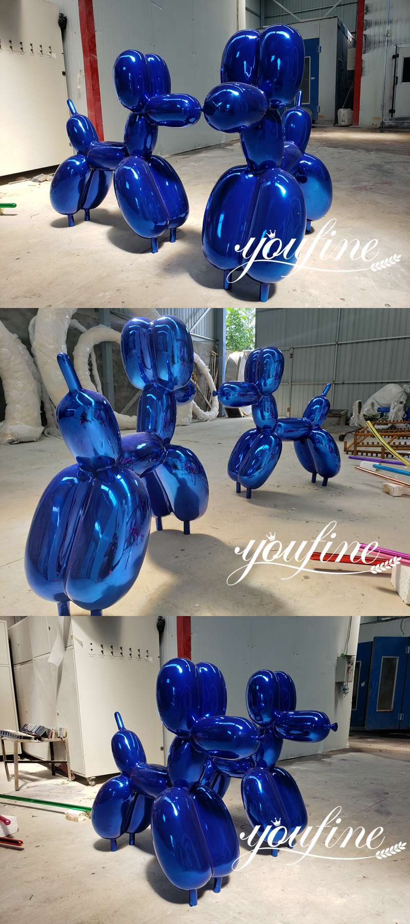 YouFine's completed stainless steel balloon dog sculpture