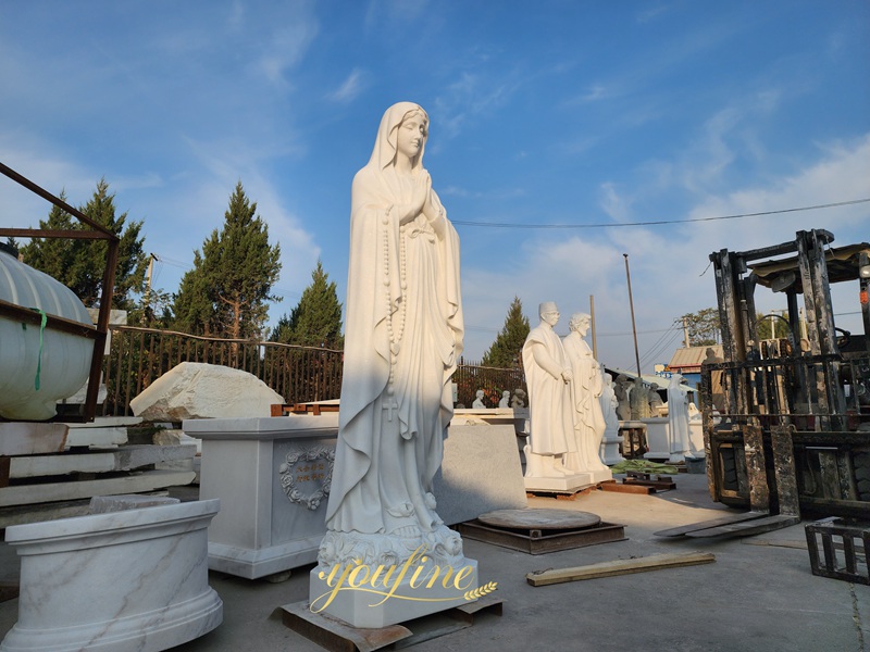 marble Our Lady of Lourdes Statue