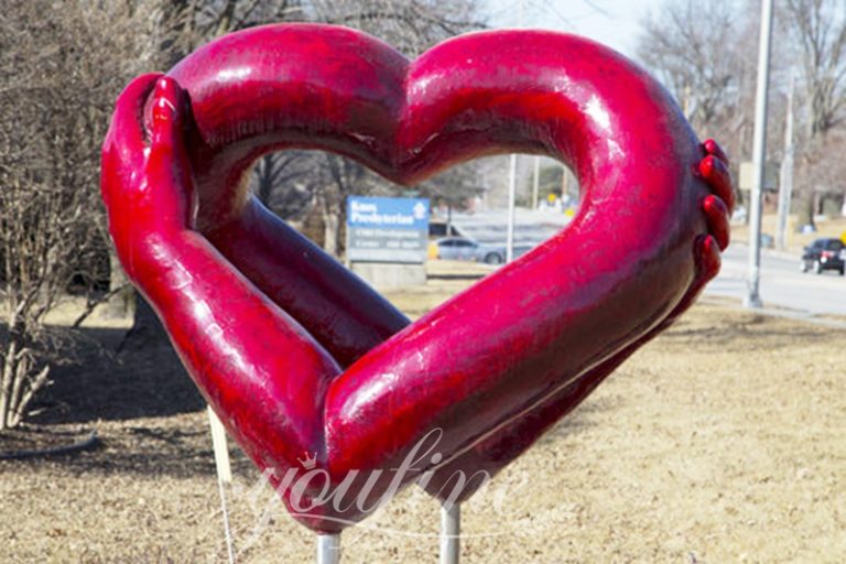 Valentine’s Day Red Metal Love Heart Sculpture Art YouFine Sculpture