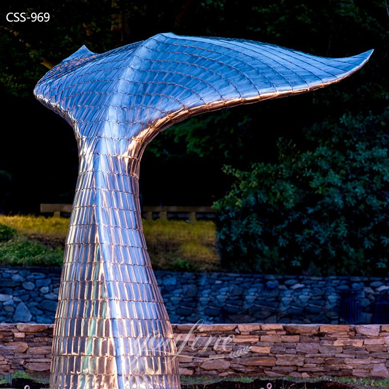 Masterpiece Stainless Steel Whale Tail Sculpture for Public CSS-969