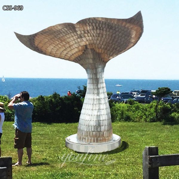 Masterpiece Stainless Steel Whale Tail Sculpture for Public CSS-969