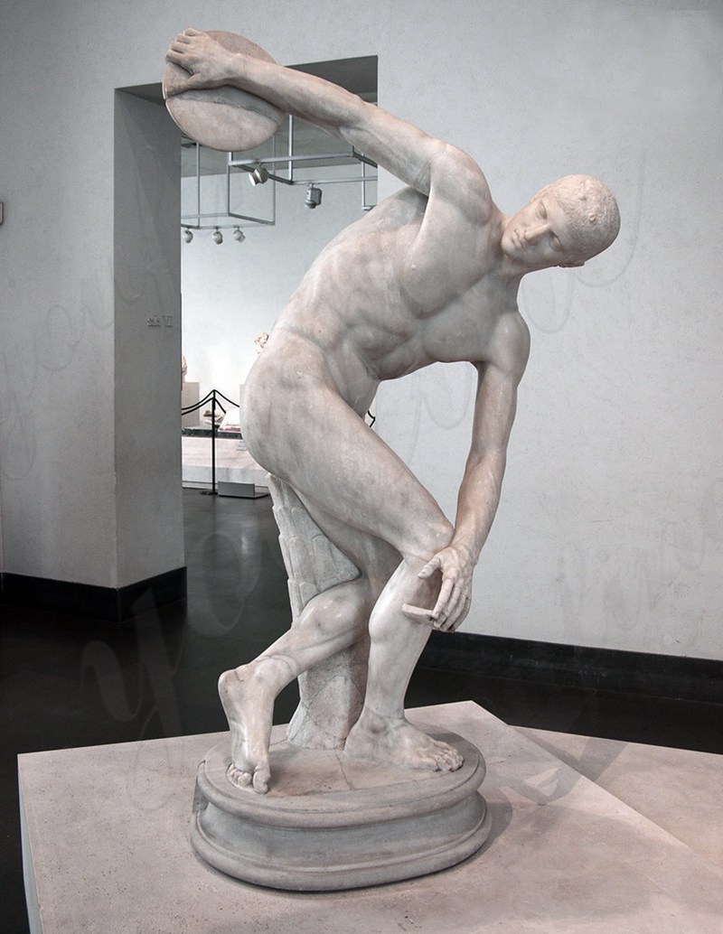 discus thrower statue made of marble 