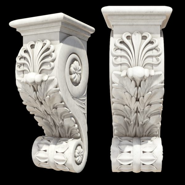 Custom Hand Carved White Marble Corbels for Sale MOK1-175