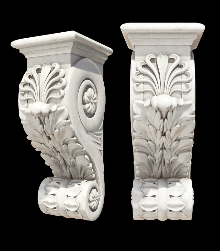 Custom Hand Carved White Marble Corbels for Sale MOK1-175