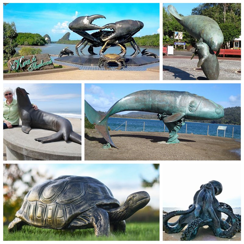 bronze sea animal statue