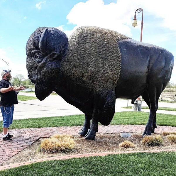 bison garden statue art