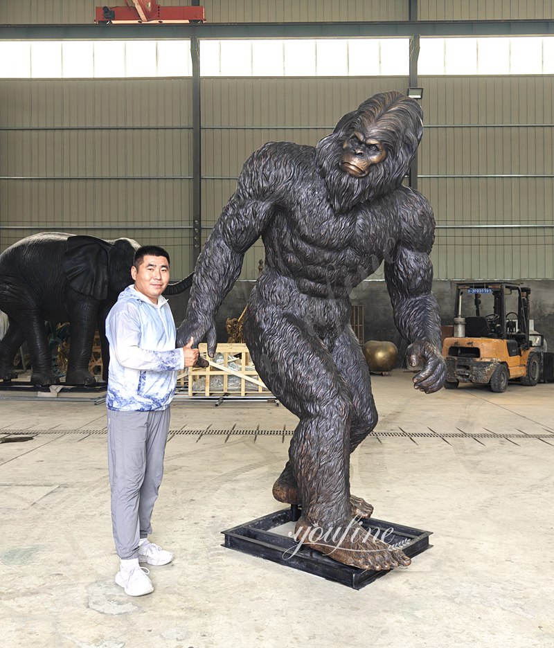 bronze bigfoot statue