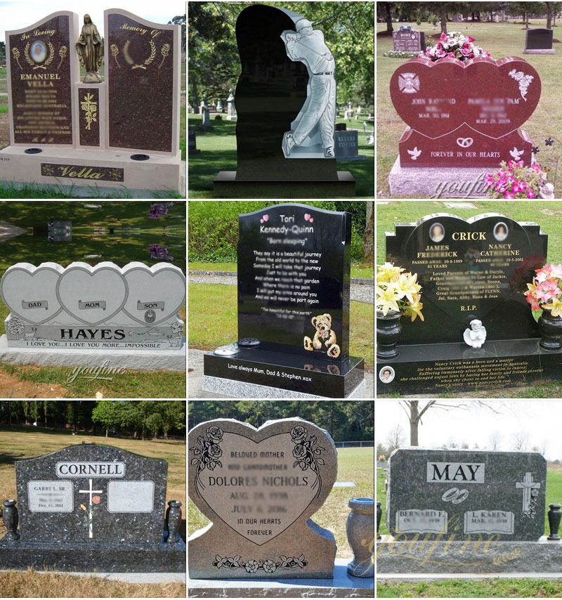 natural marble headstone