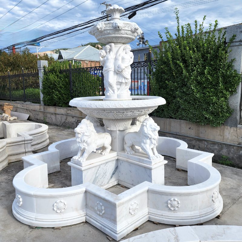 large Marble Water lion Fountain