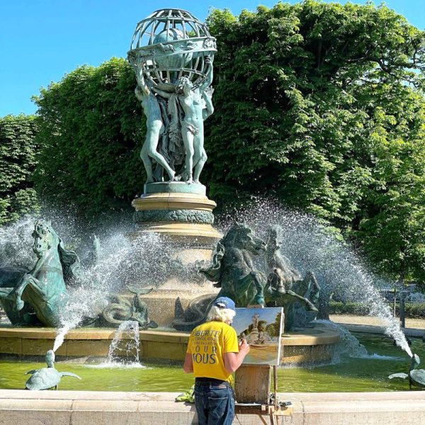 large bronze fountain