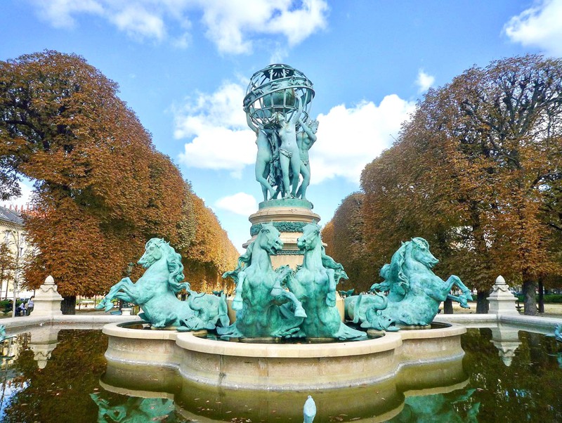 large bronze garden fountain