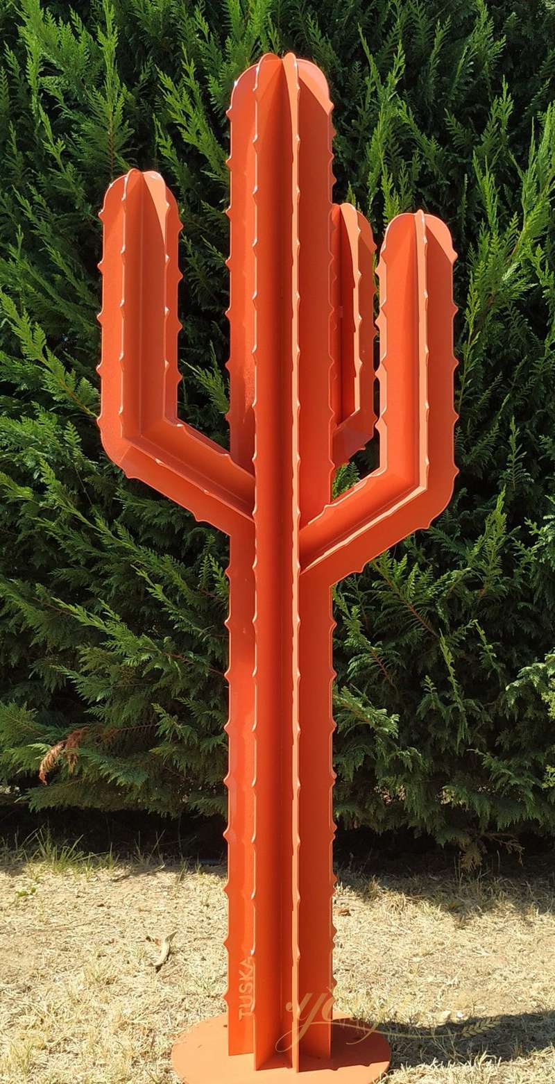 Corten Steel Large Cactus Sculpture for Outdoor 