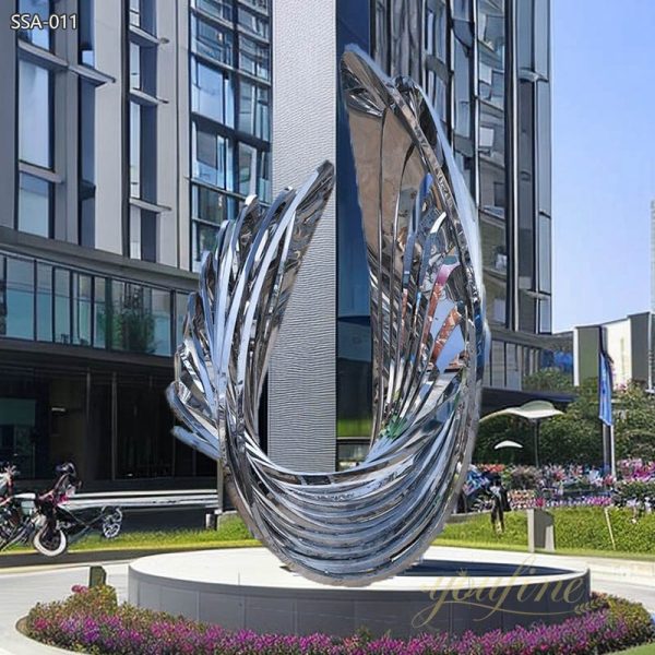 Large Stainless Steel Scallop Shell Sculpture for Public