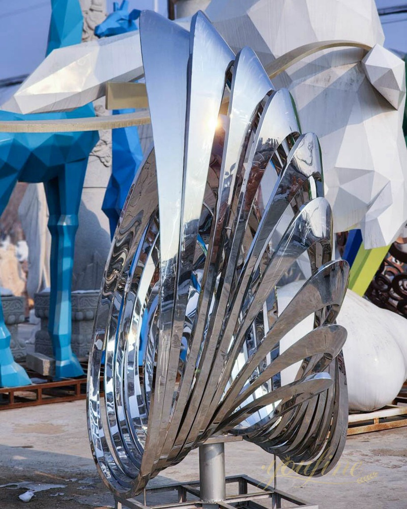 Large Stainless Steel Scallop Shell Sculpture for Public