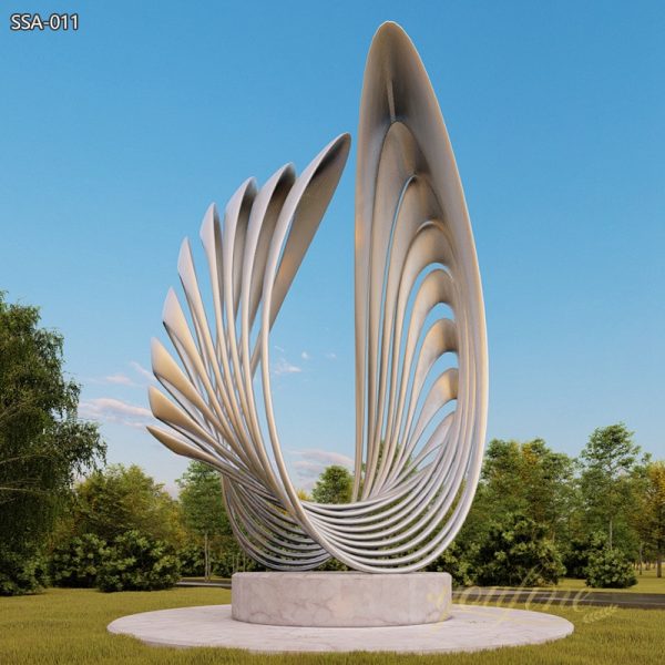 Large Stainless Steel Scallop Shell Sculpture for Public