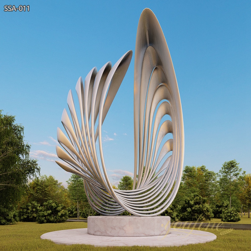 Large Stainless Steel Scallop Shell Sculpture for Public