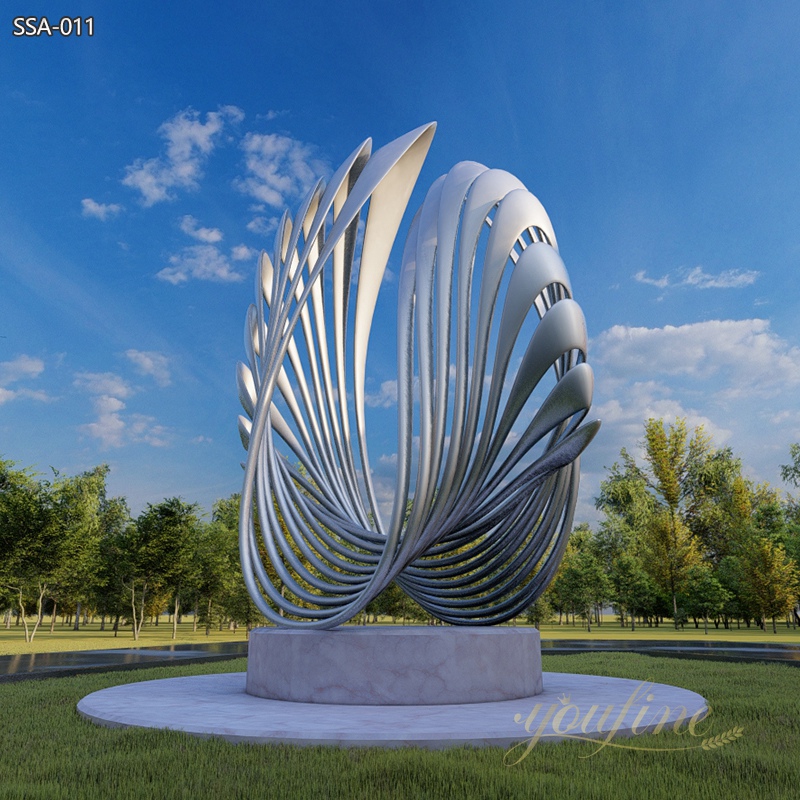 Large Stainless Steel Scallop Shell Sculpture for Public