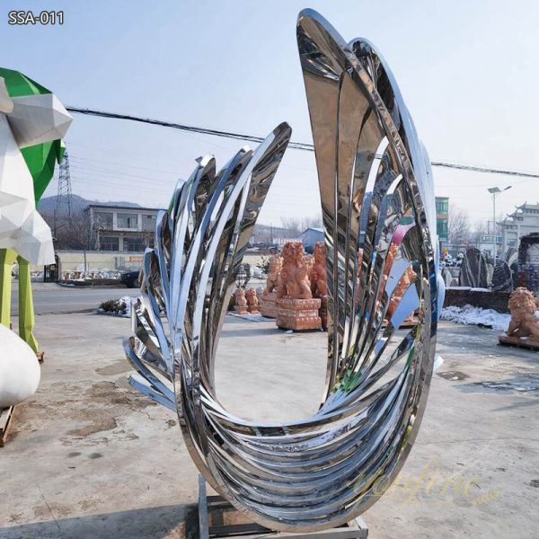 Large Stainless Steel Scallop Shell Sculpture for Public