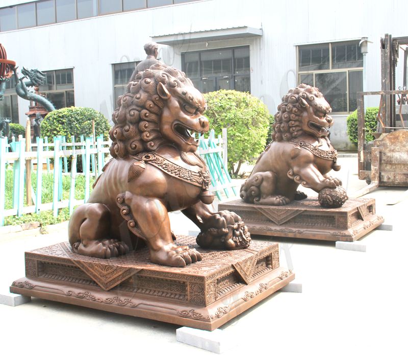 bronze foo dogs sculpture