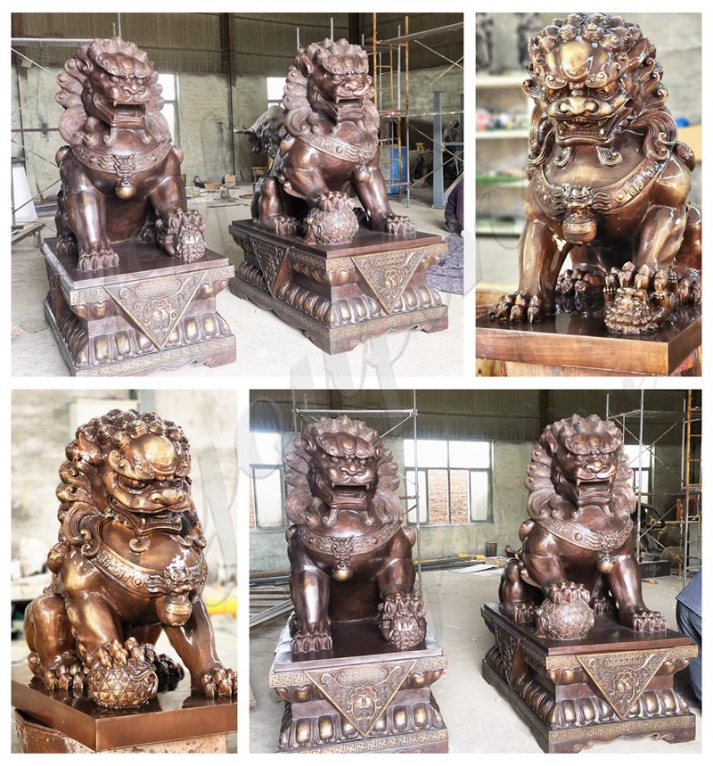 large bronze foo dogs