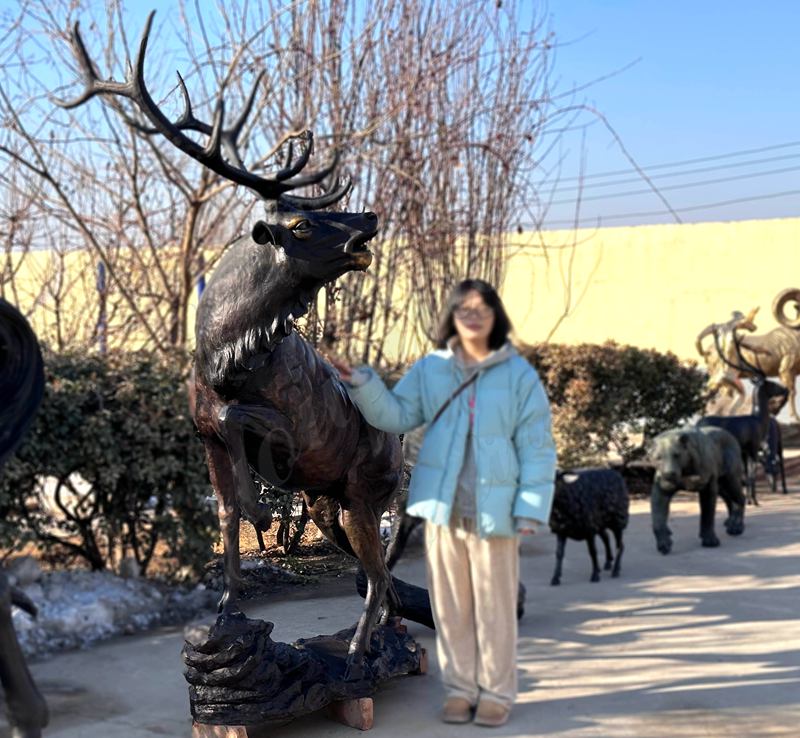 Elk Garden Statue-Custom Made Animal Sculpture