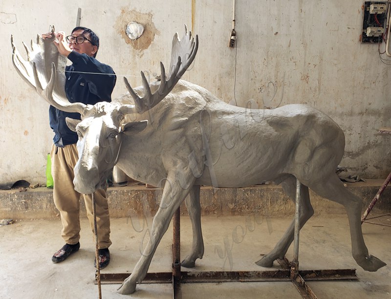 large Bull Moose clay model