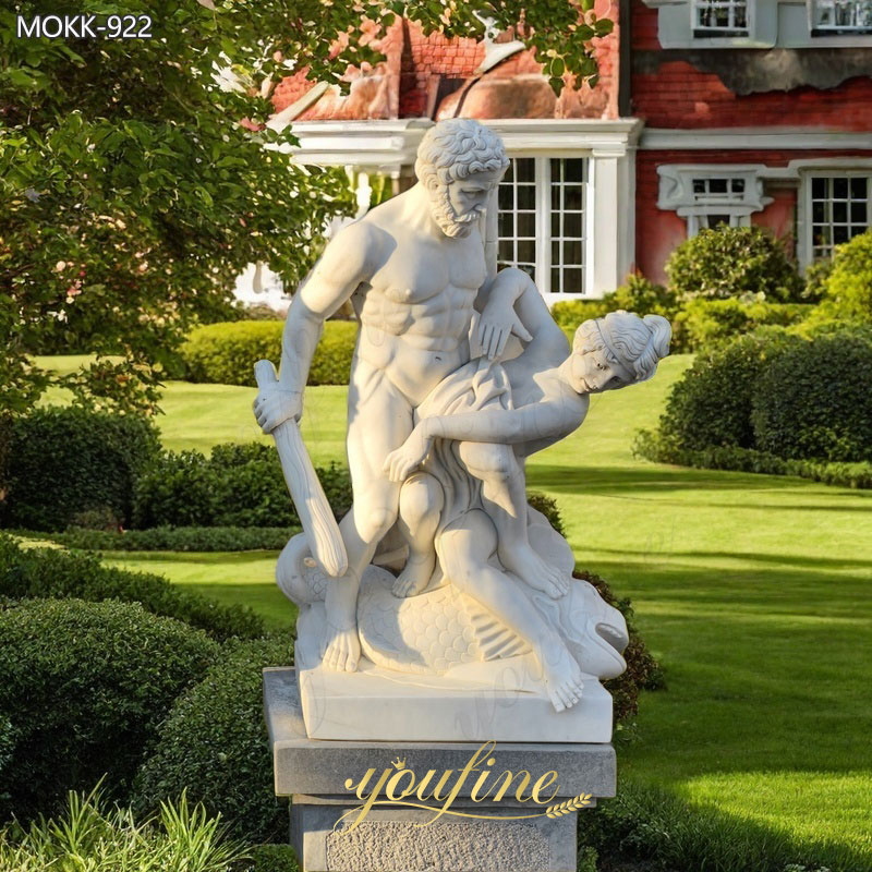 Marble Hercules and Antaeus Statue