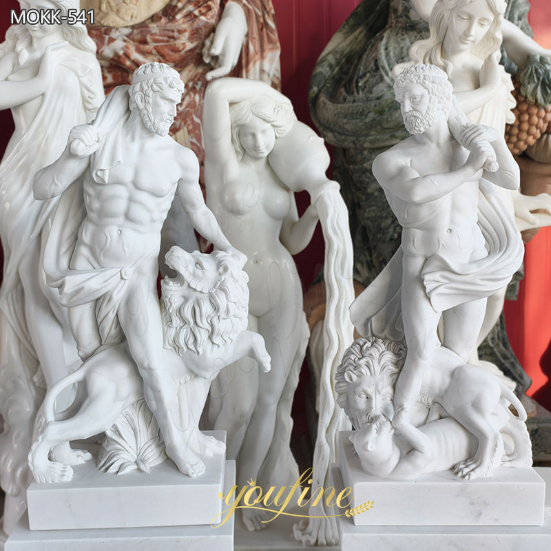 Marble Hercules Statue Lion For Sale MOKK-541