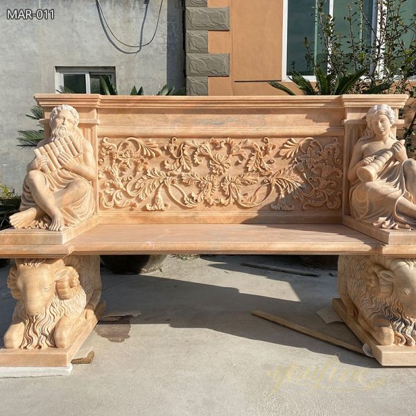 Natural Marble Art Outdoor Bench Factory Direct Sales