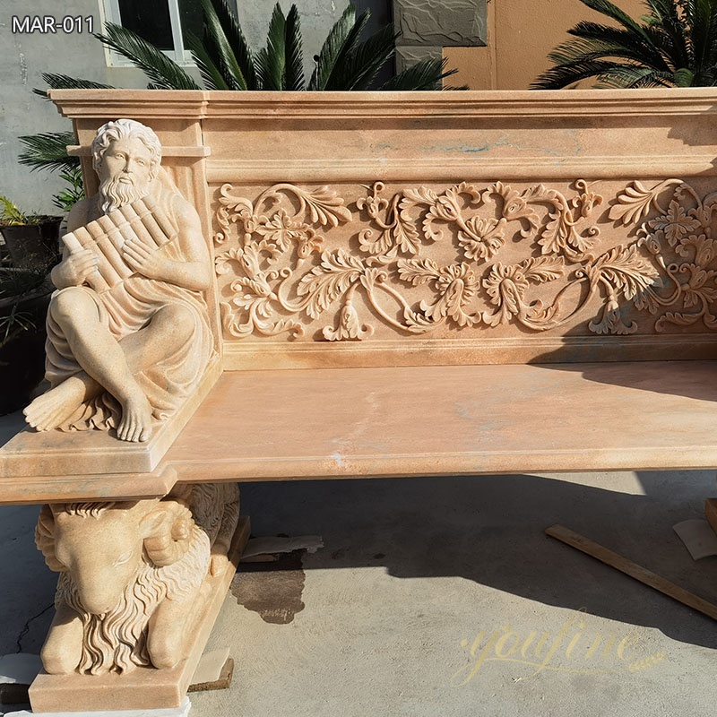 Natural Marble Art Outdoor Bench Factory Direct Sales 