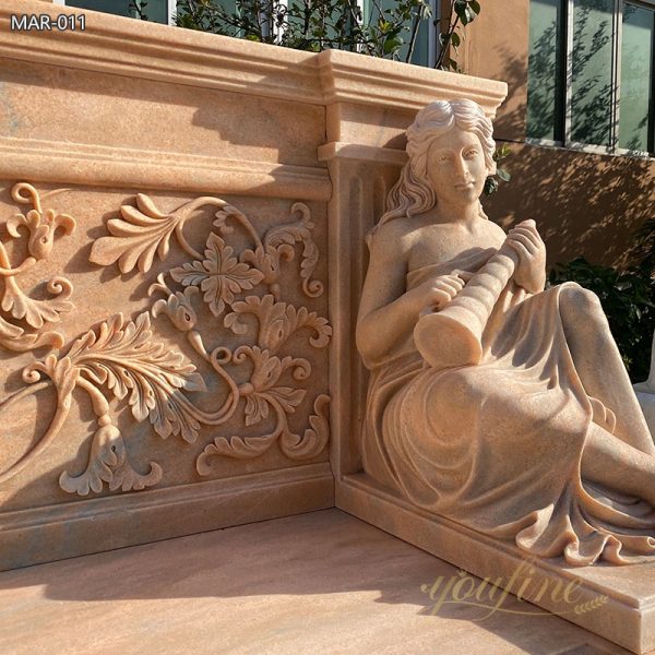 Natural Marble Art Outdoor Bench Factory Direct Sales