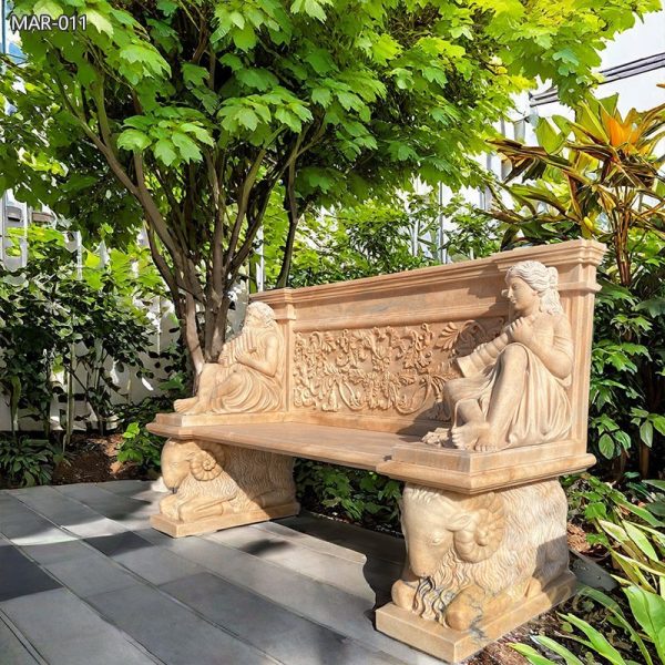 Natural Marble Art Outdoor Bench Factory Direct Sales