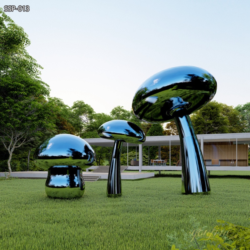 Stainless Steel Giant Mushroom Sculpture for Garden