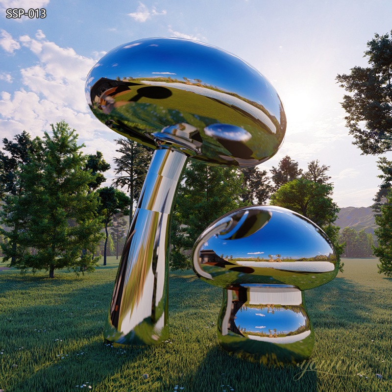 Stainless Steel Giant Mushroom Sculpture for Garden