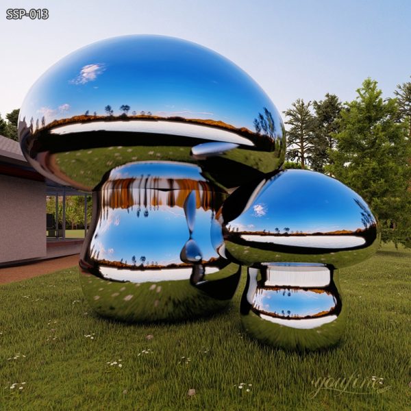 Stainless Steel Giant Mushroom Sculpture for Garden