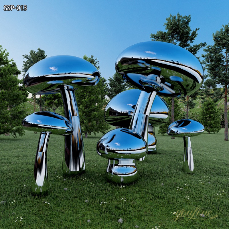 Stainless Steel Giant Mushroom Sculpture for Garden