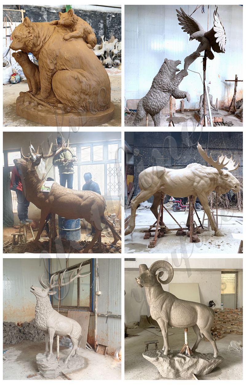 life size animals statue clay model