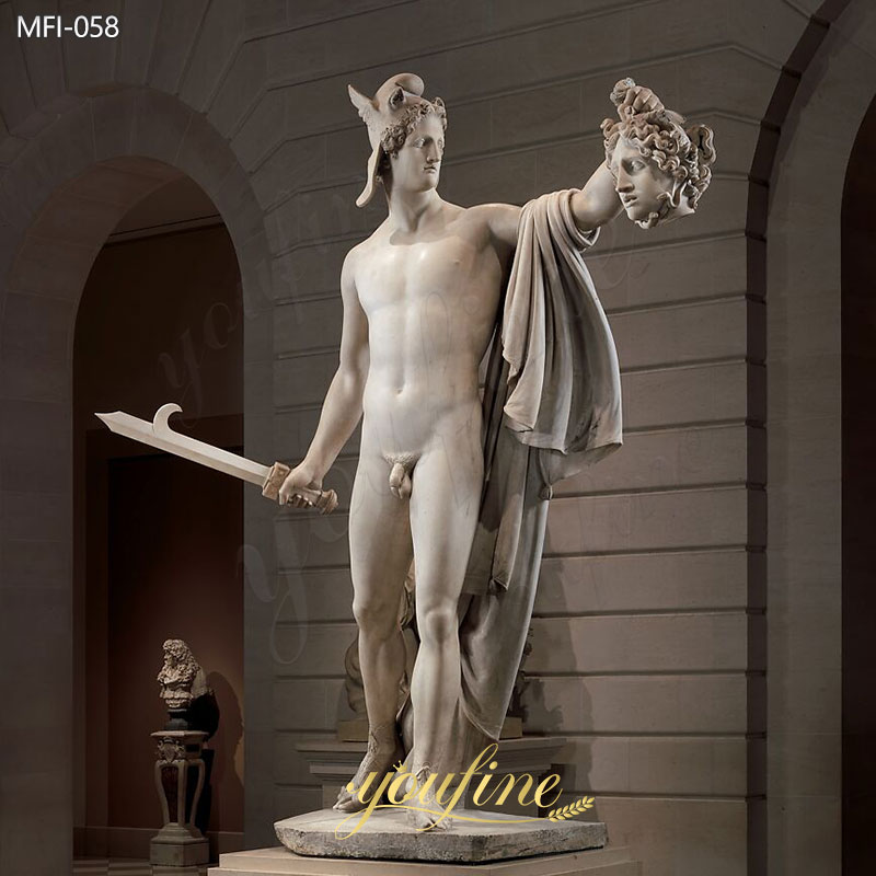 Perseus with the Head of Medusa Replica Marble Statue for Sale