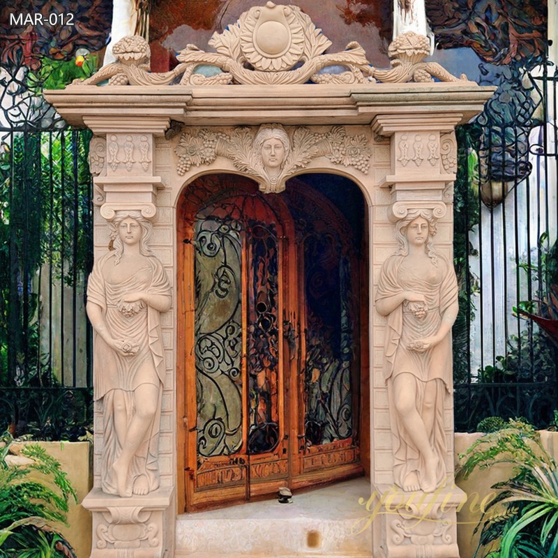 Rosetta Marble Aurora Maiden Front Door Surround for Sale