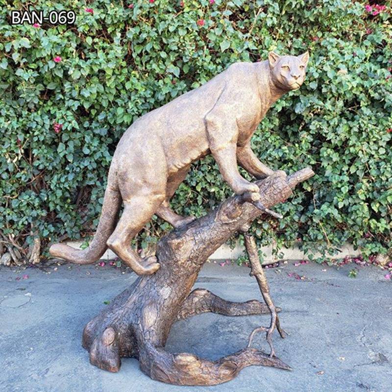 Going Up a Tree Life Size Mountain Lion Statue BAN-069