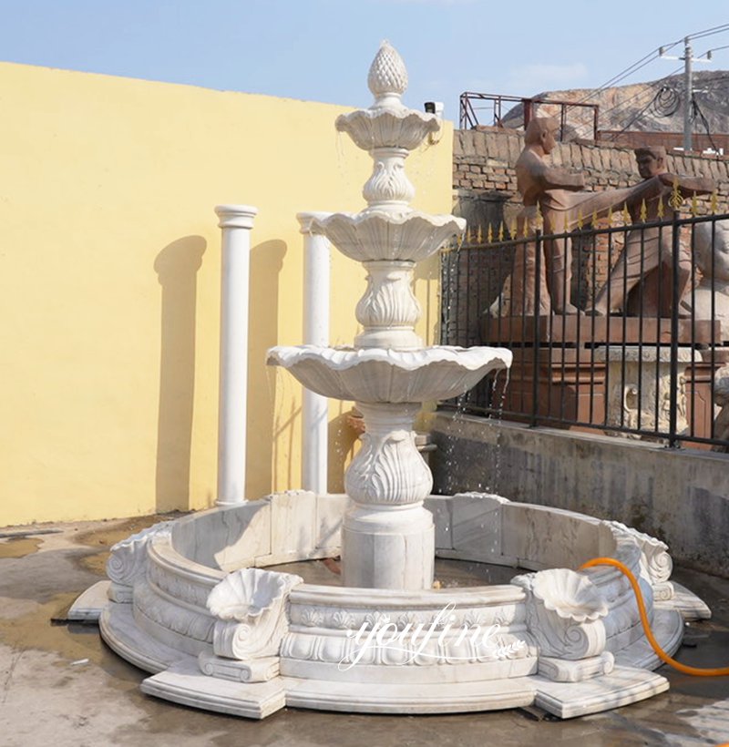 white Marble 3 Tiered Fountain