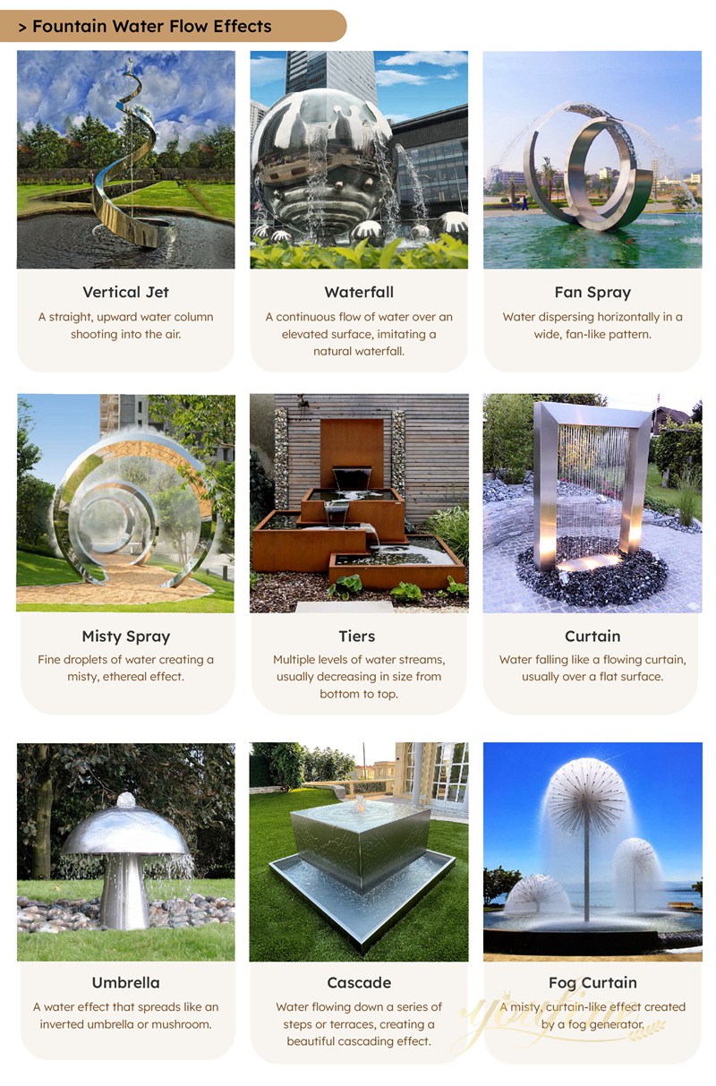 youfine metal water feature fountain for sale