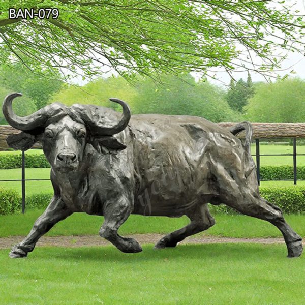 African Bronze Buffalo Sculpture