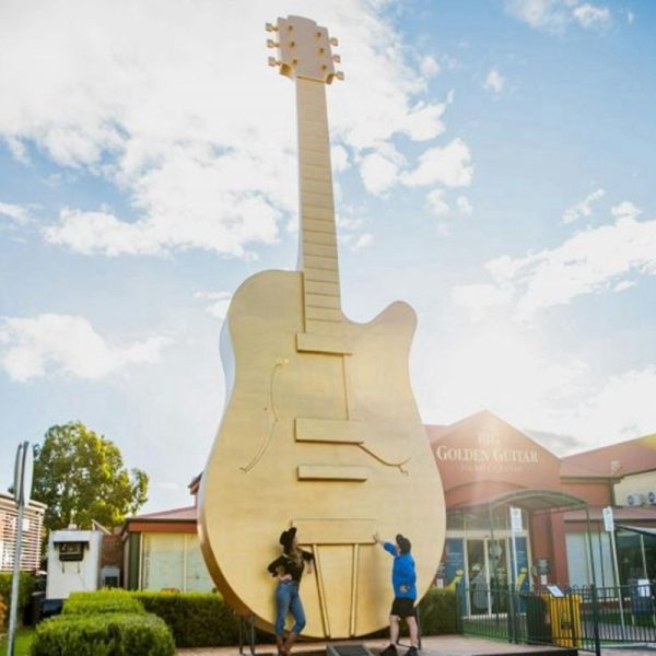 Bronze Outdoor Big Golden Guitar Sculpture Replica art