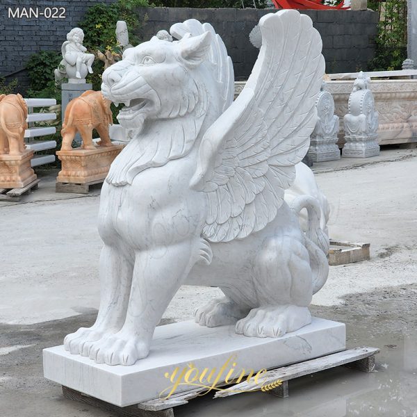 Hand-Carved-Marble-Griffin-Garden-Statue-Outdoor-for-Sale-3