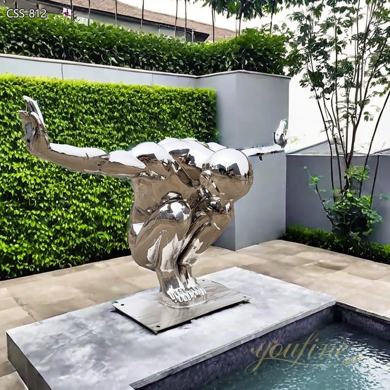 Modern Diving Metal Human Sculpture for Sale CSS-812